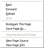 website context menu